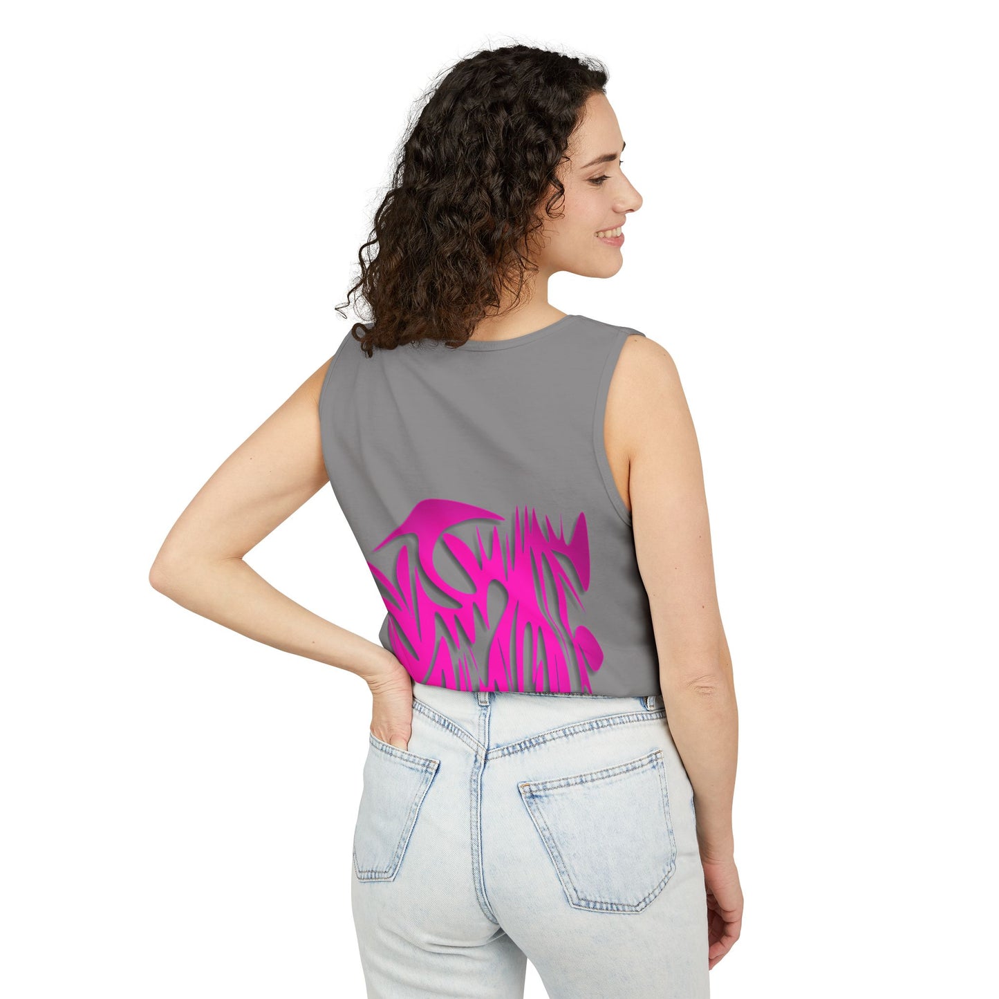 Vibrant Unisex Garment-Dyed Tank Top with Abstract Design