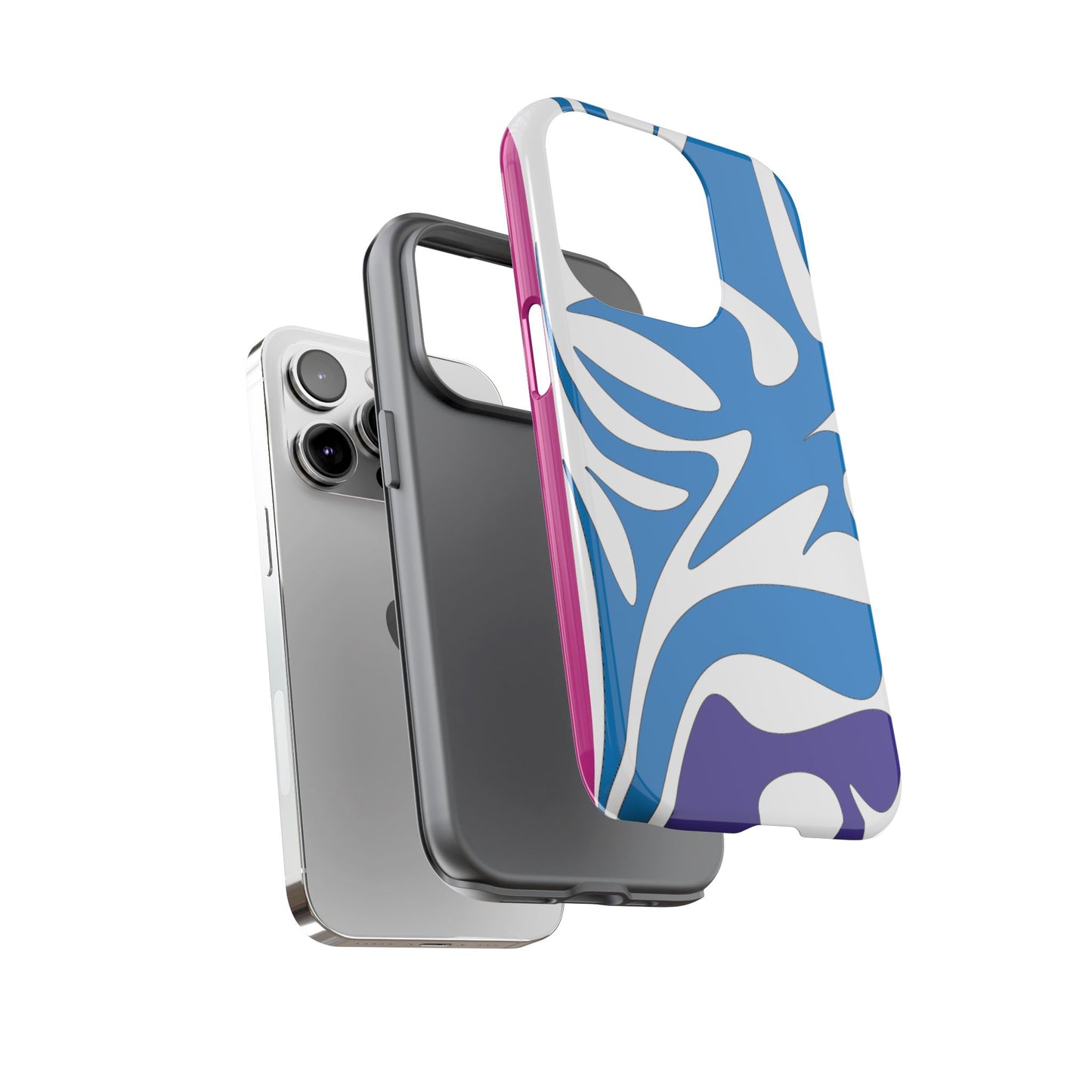 Stylish Tough Phone Case - Blue Abstract Design