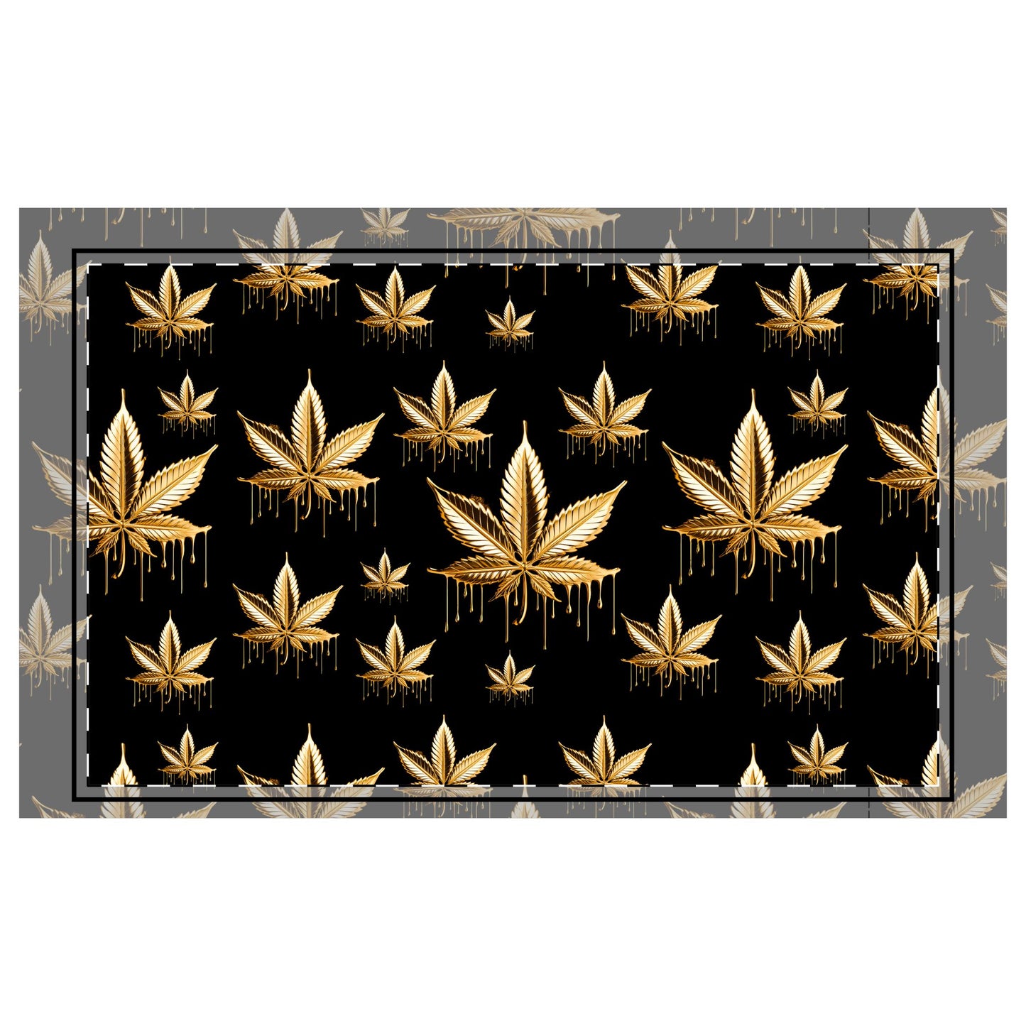 Gold Cannabis Microfiber Pillowcase, Cannabis Décor, Cozy Bedroom Accent, Gifts for Stoners, Unique Home Textile
