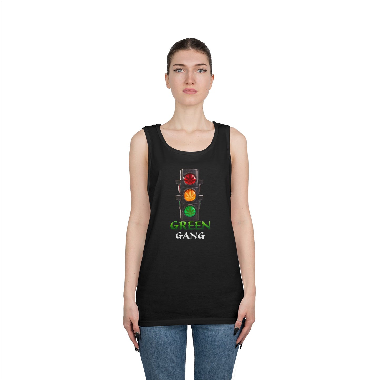 Creative Green Light Unisex Tank Top - Casual Summer Wear, Gift for Music Lovers, Festival Outfit, Trendy Graphic Tee