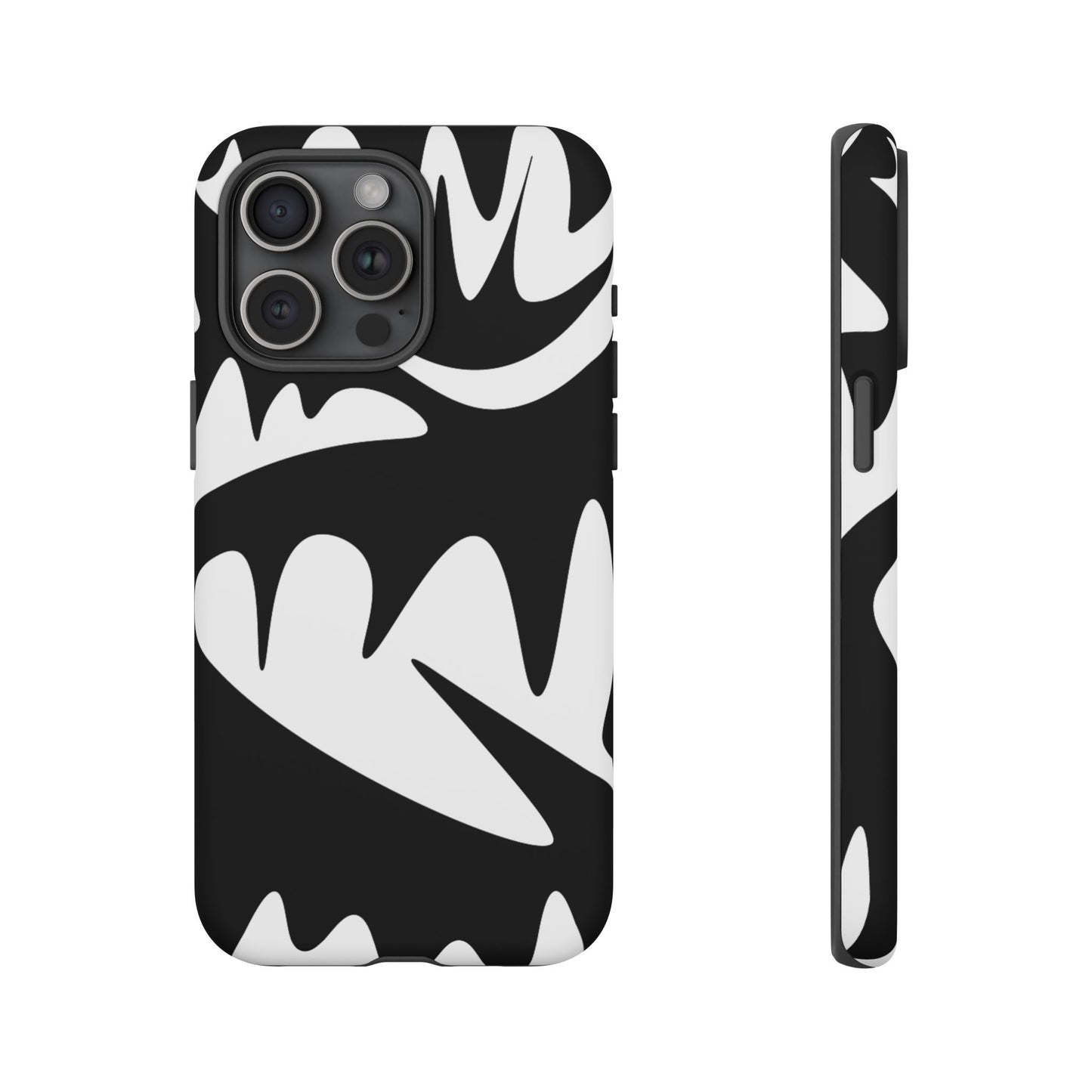 Tough Cases: Bold Black & White Monster Design Phone Case for Trendsetters