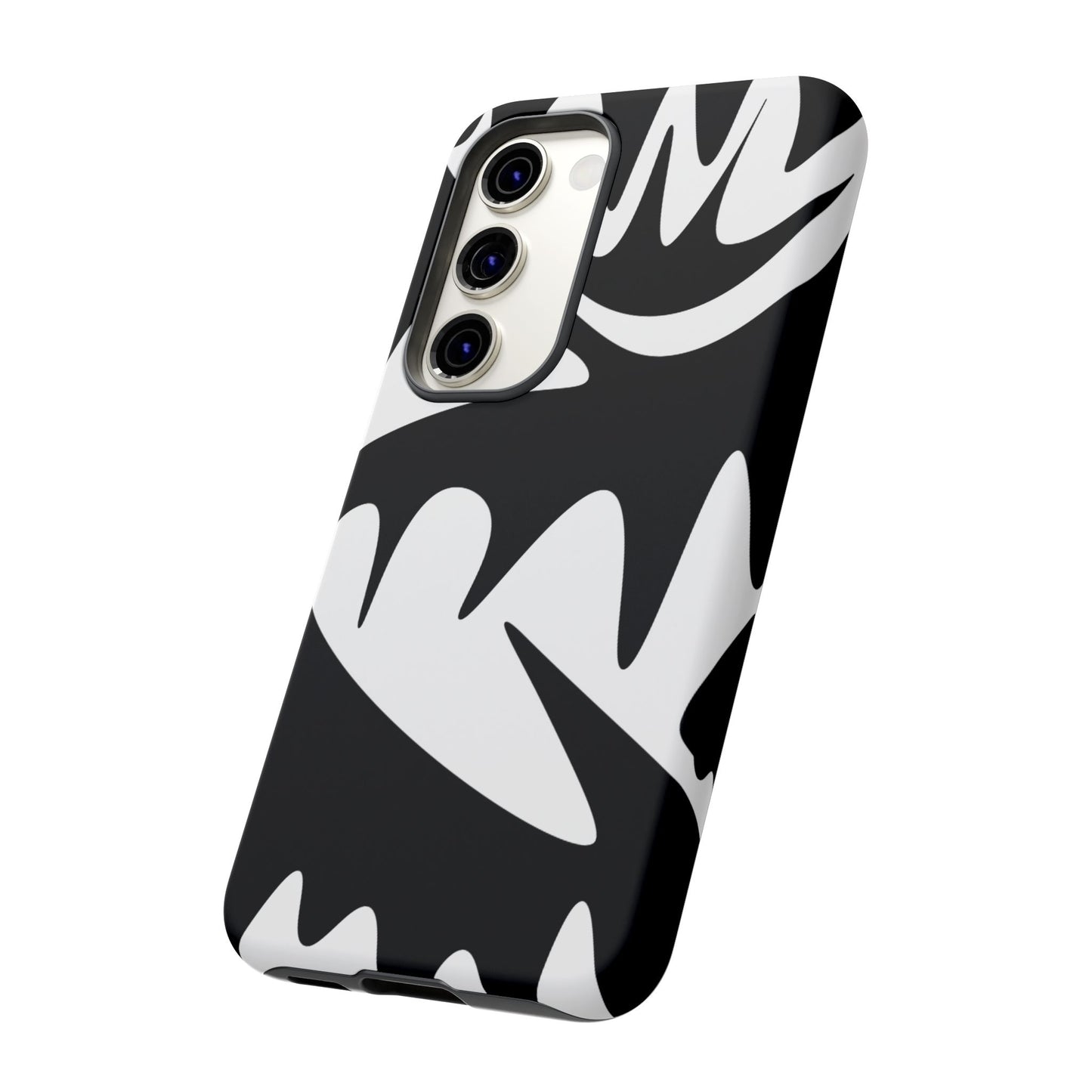 Tough Cases: Bold Black & White Monster Design Phone Case for Trendsetters