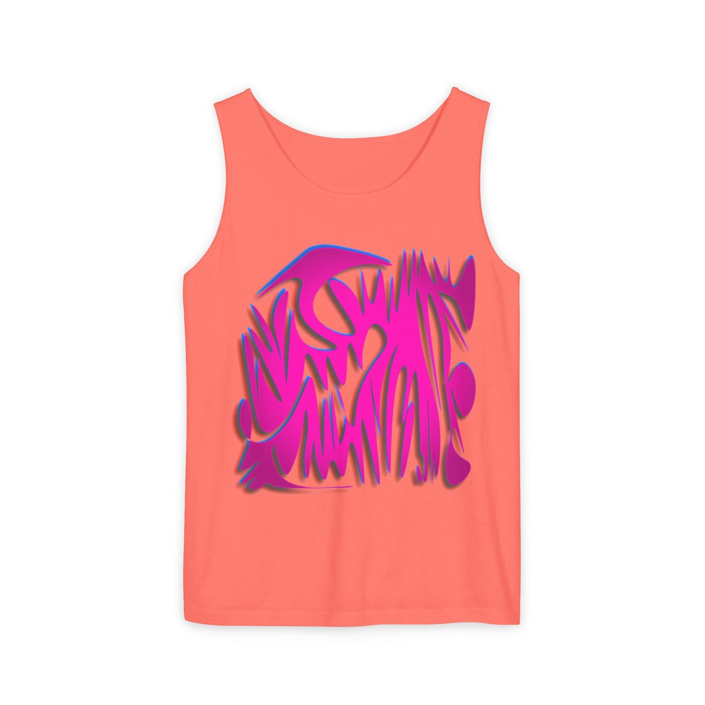 Vibrant Unisex Garment-Dyed Tank Top with Abstract Design