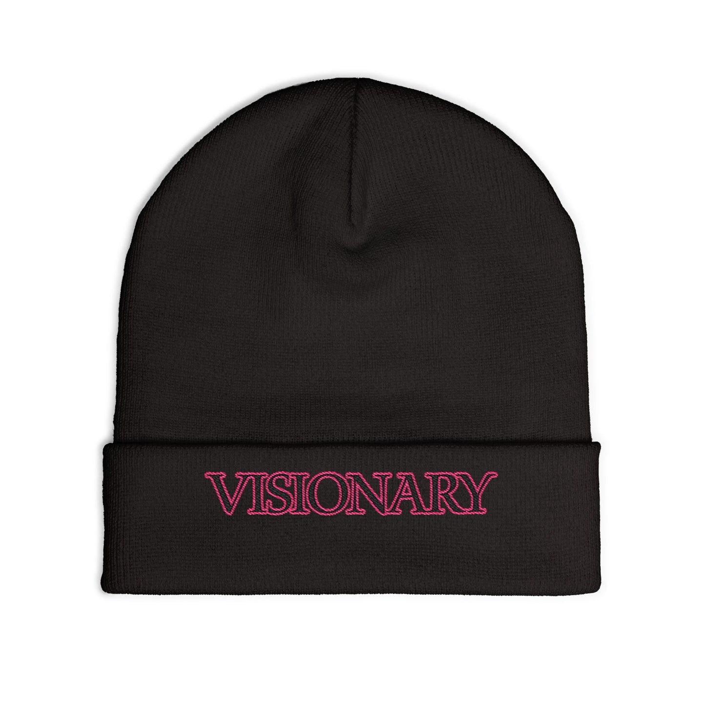 Visionary Embroidered Knit Beanie, Cozy Winter Hat, Cool Gift for Trendsetters, Fashionable Accessory, Statement Headwear