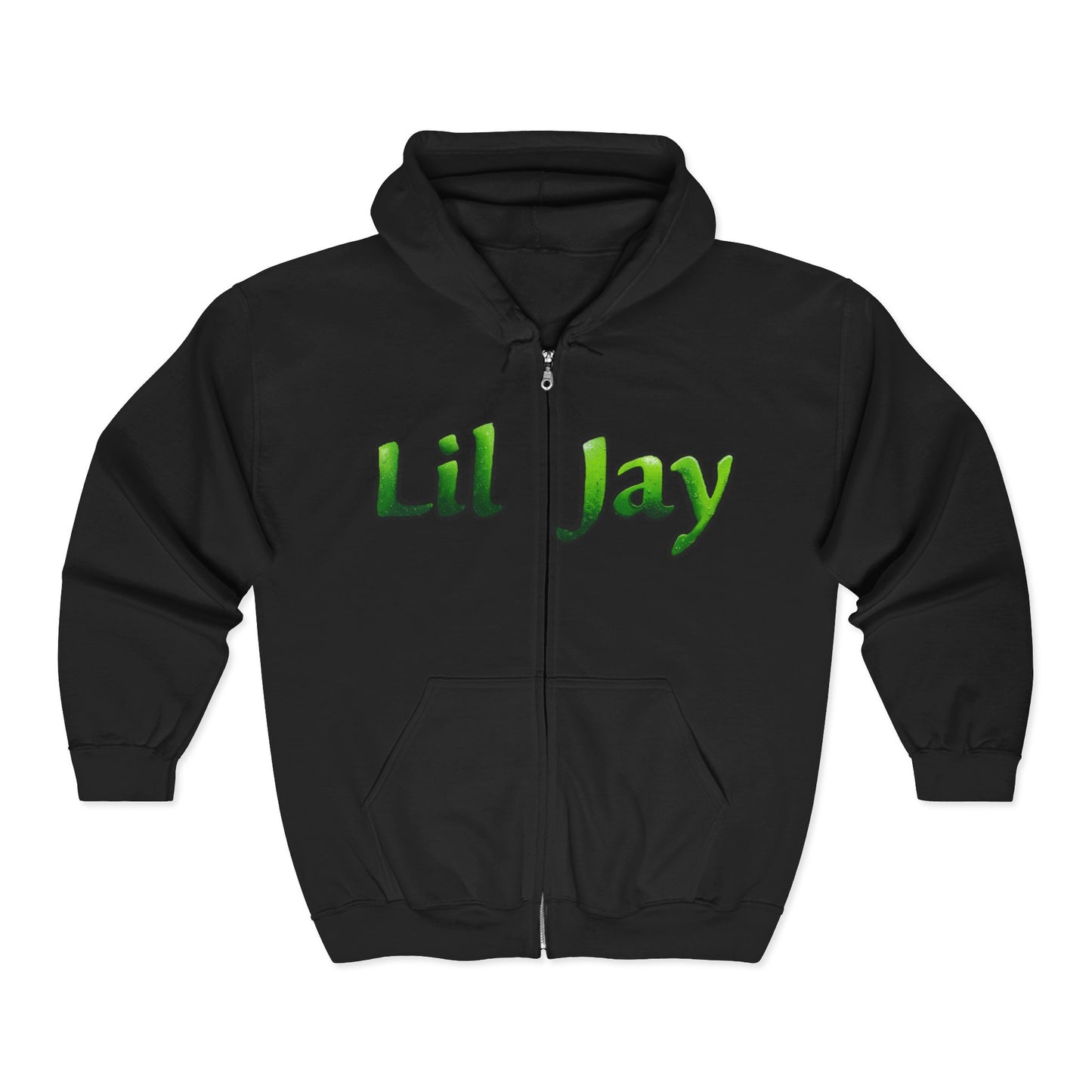 Customizable Unisex Zip Hoodie with 'Lil Jay' Design, Perfect for Casual Wear, Gift for Friends, Streetwear, Hip-Hop Style