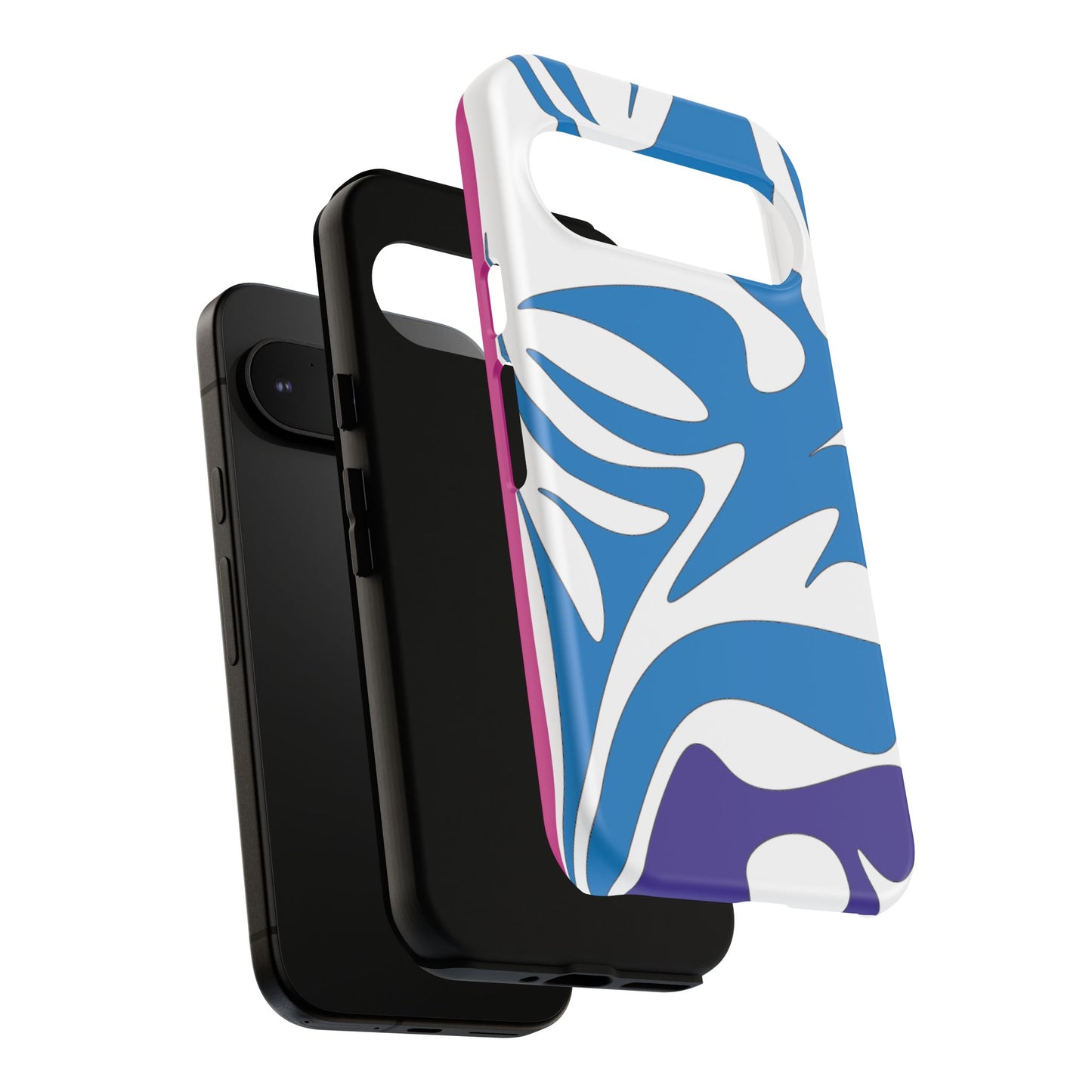 Stylish Tough Phone Case - Blue Abstract Design