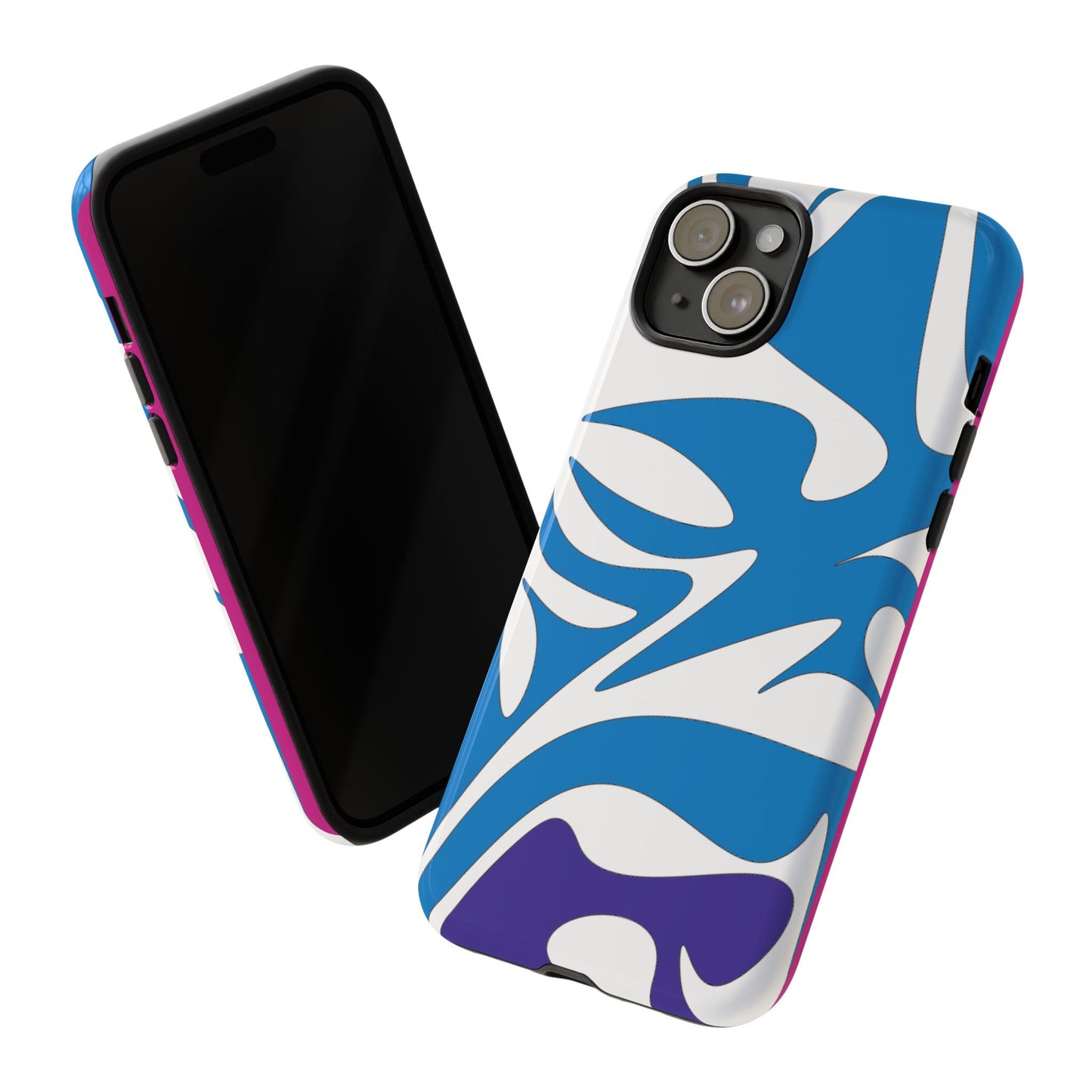 Stylish Tough Phone Case - Blue Abstract Design