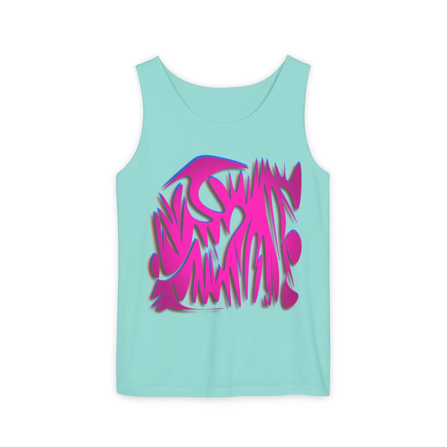 Vibrant Unisex Garment-Dyed Tank Top with Abstract Design