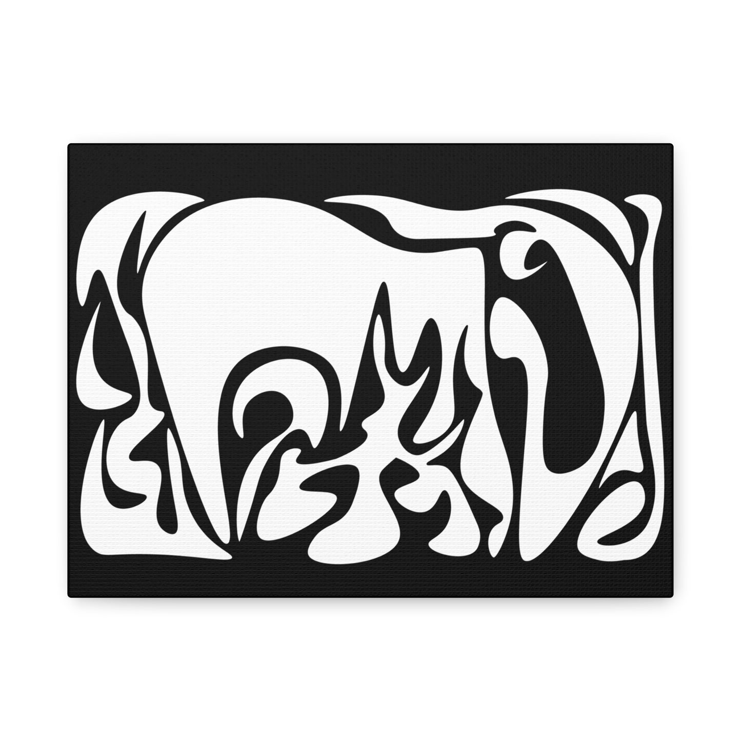 Modern Abstract Wall Art Canvas - Black and White Design | 25" Stretched Canvas Print