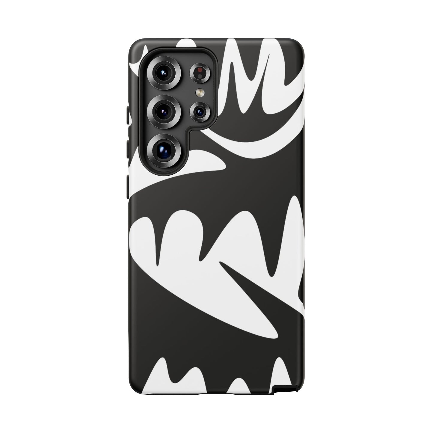Tough Cases: Bold Black & White Monster Design Phone Case for Trendsetters