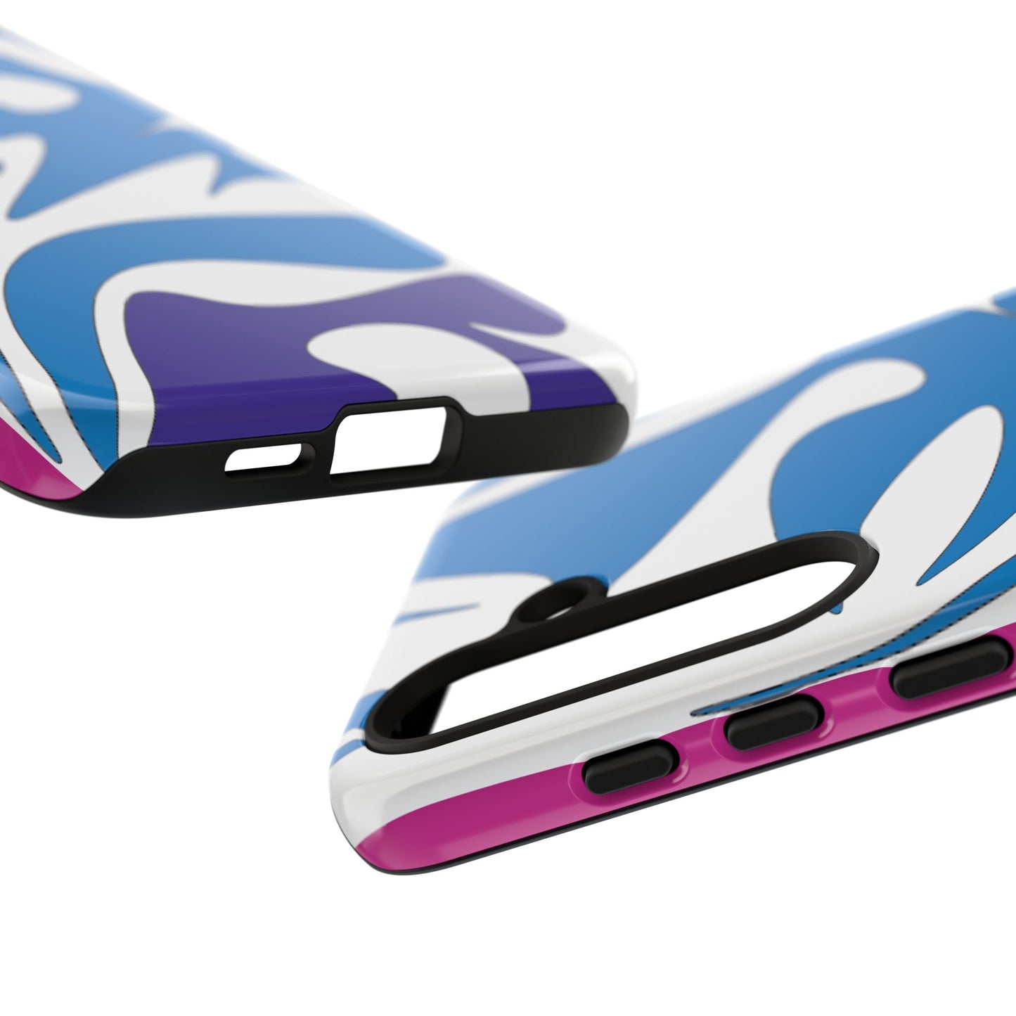 Stylish Tough Phone Case - Blue Abstract Design