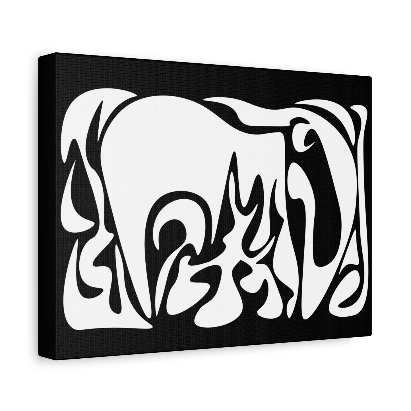 Modern Abstract Wall Art Canvas - Black and White Design | 25" Stretched Canvas Print