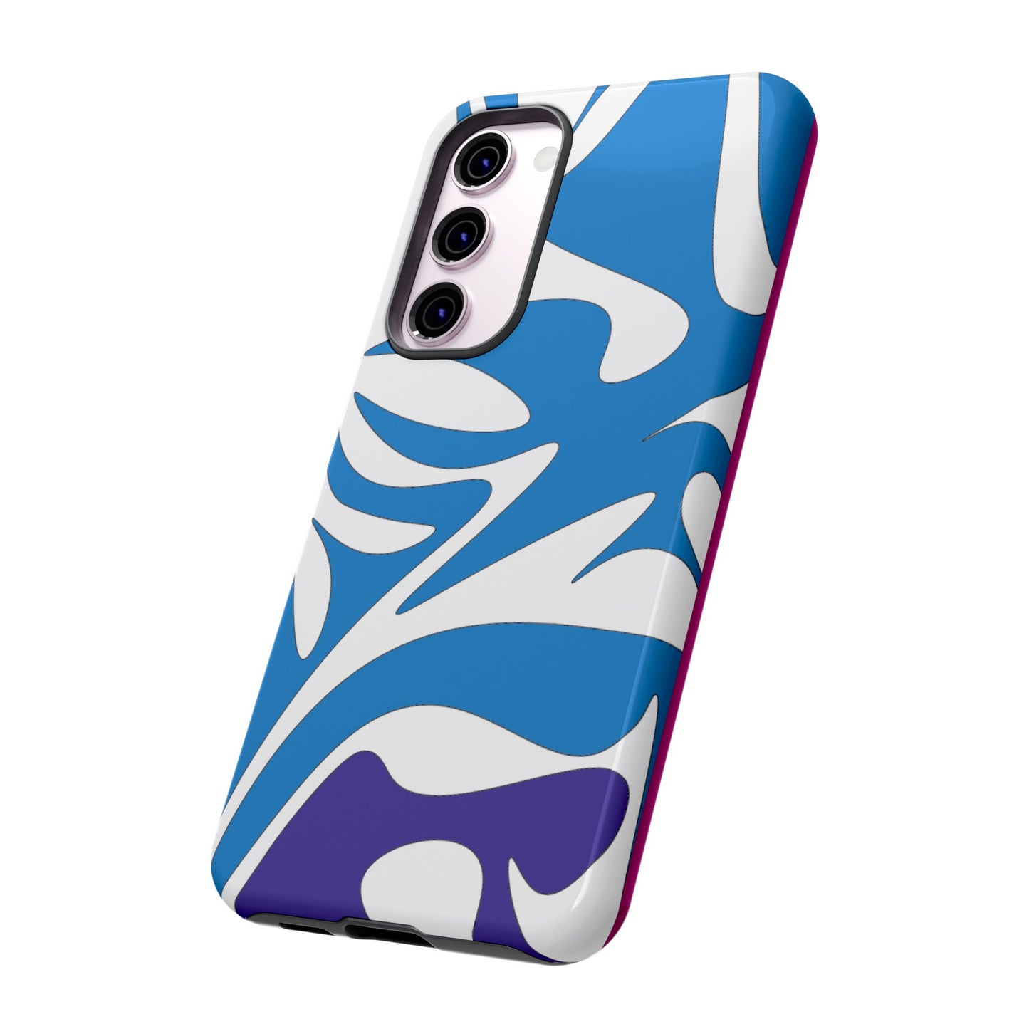 Stylish Tough Phone Case - Blue Abstract Design