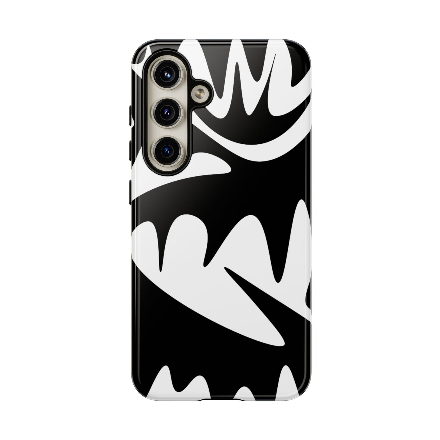 Tough Cases: Bold Black & White Monster Design Phone Case for Trendsetters