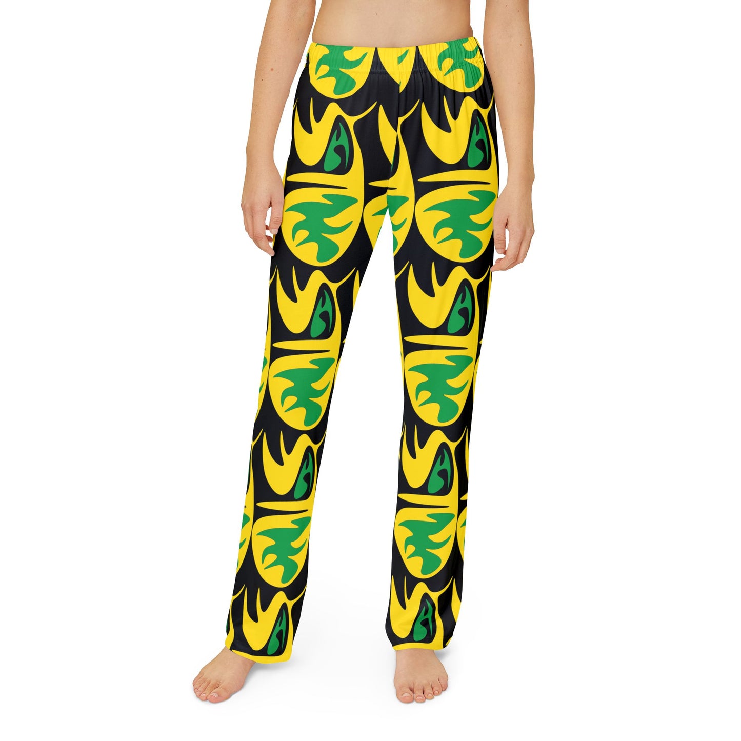 Kids Jungle Vibe Lounge Pants with Fun Leaf Design