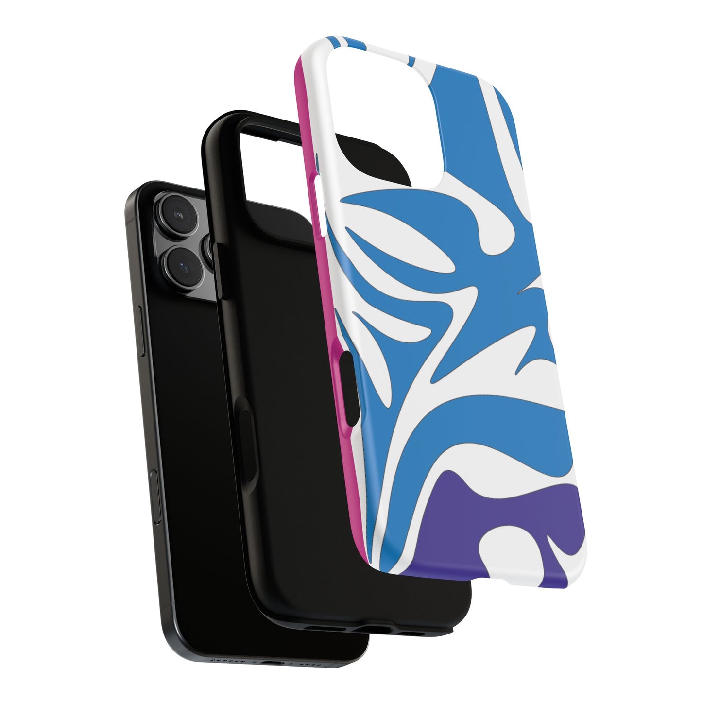 Stylish Tough Phone Case - Blue Abstract Design