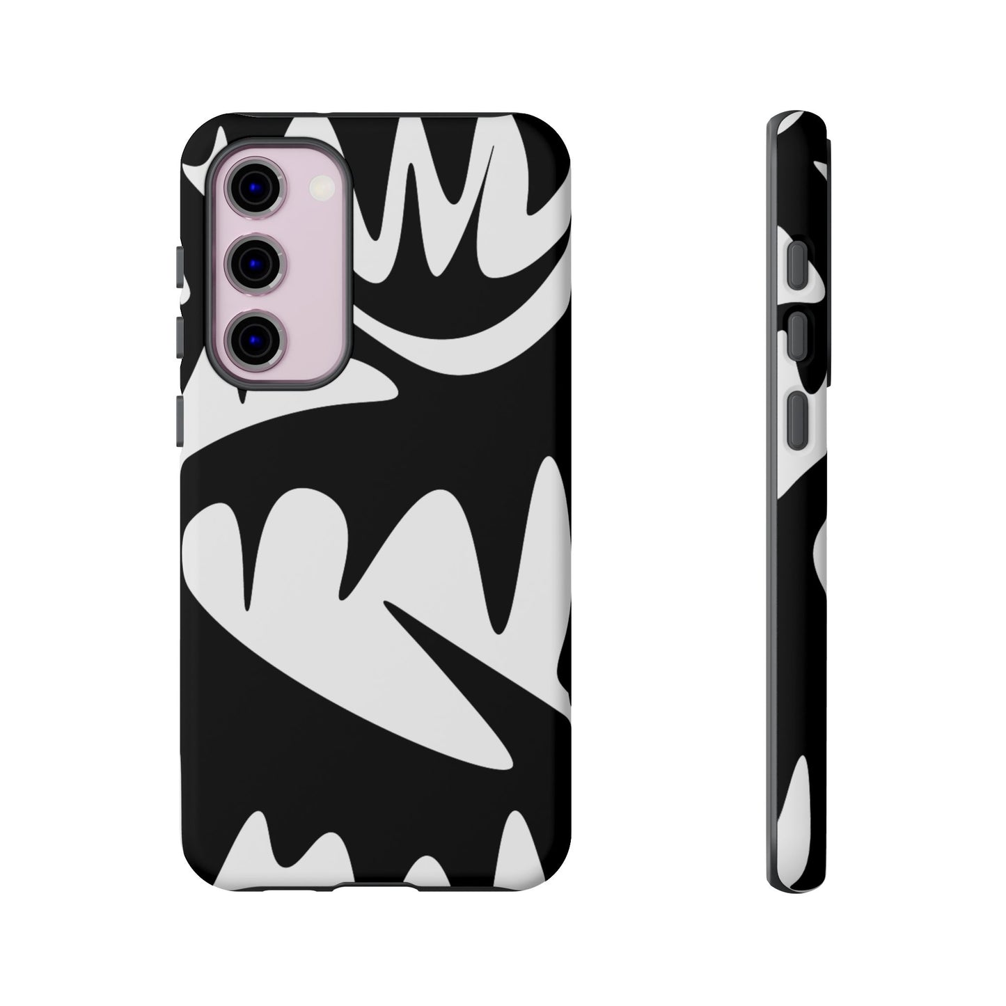 Tough Cases: Bold Black & White Monster Design Phone Case for Trendsetters