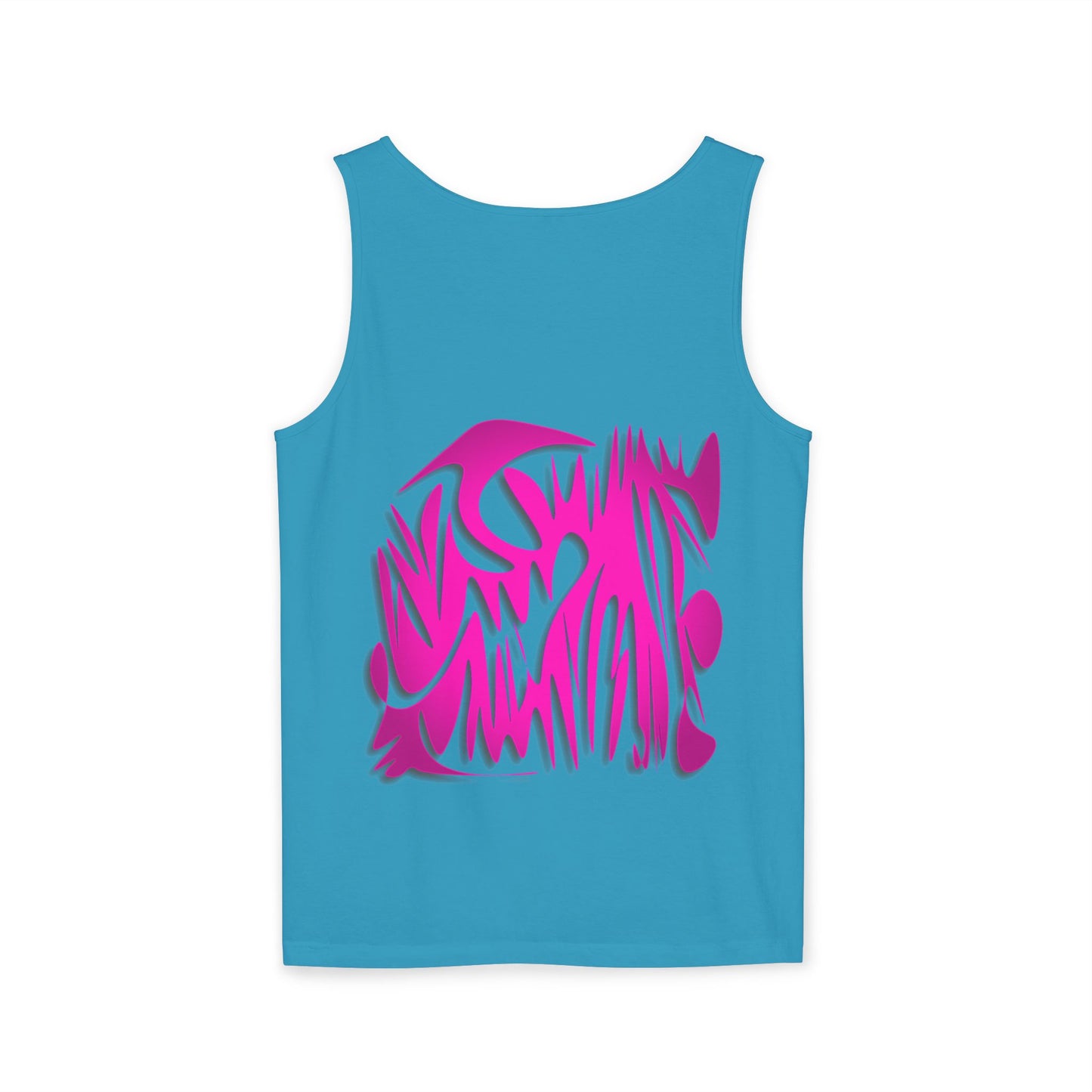 Vibrant Unisex Garment-Dyed Tank Top with Abstract Design