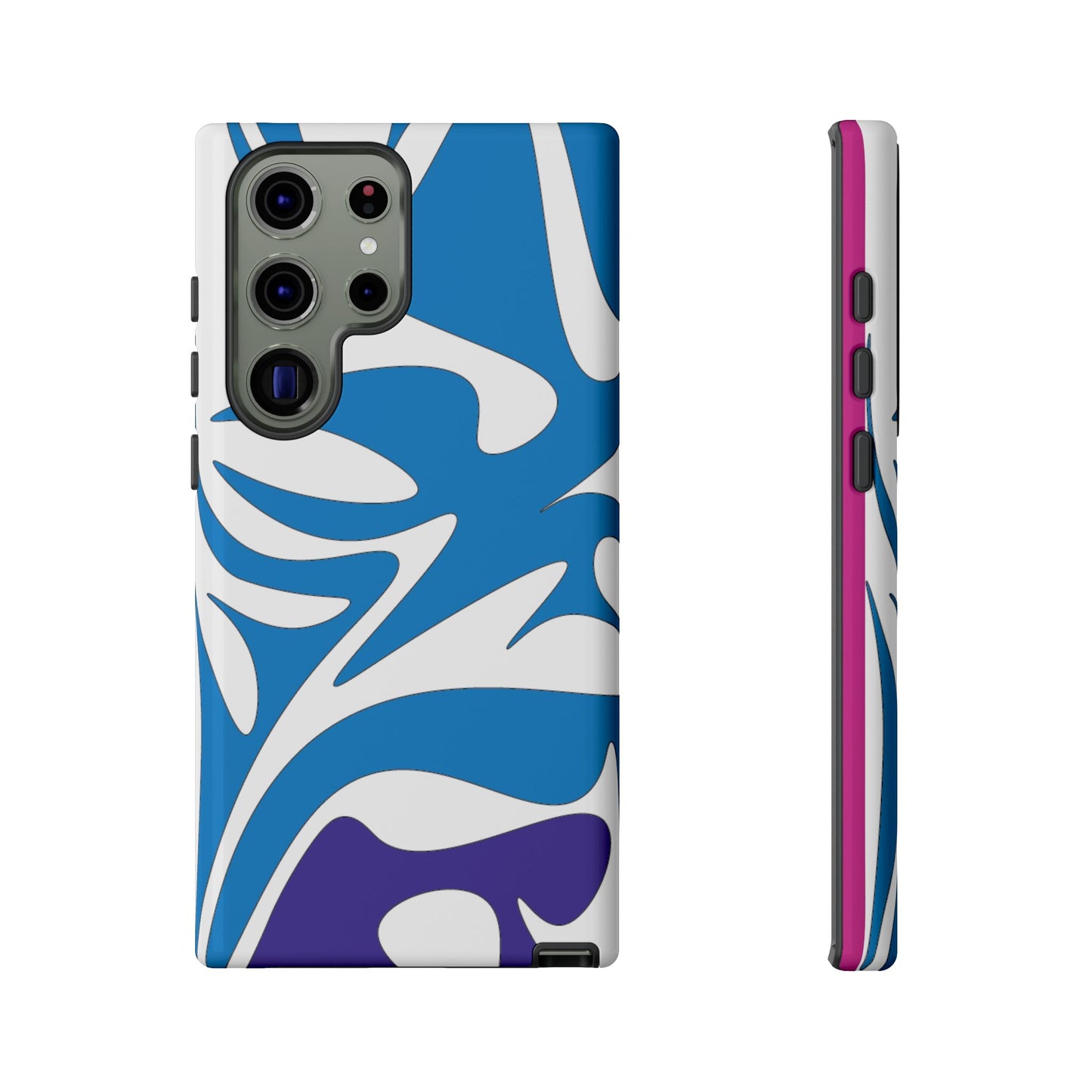 Stylish Tough Phone Case - Blue Abstract Design