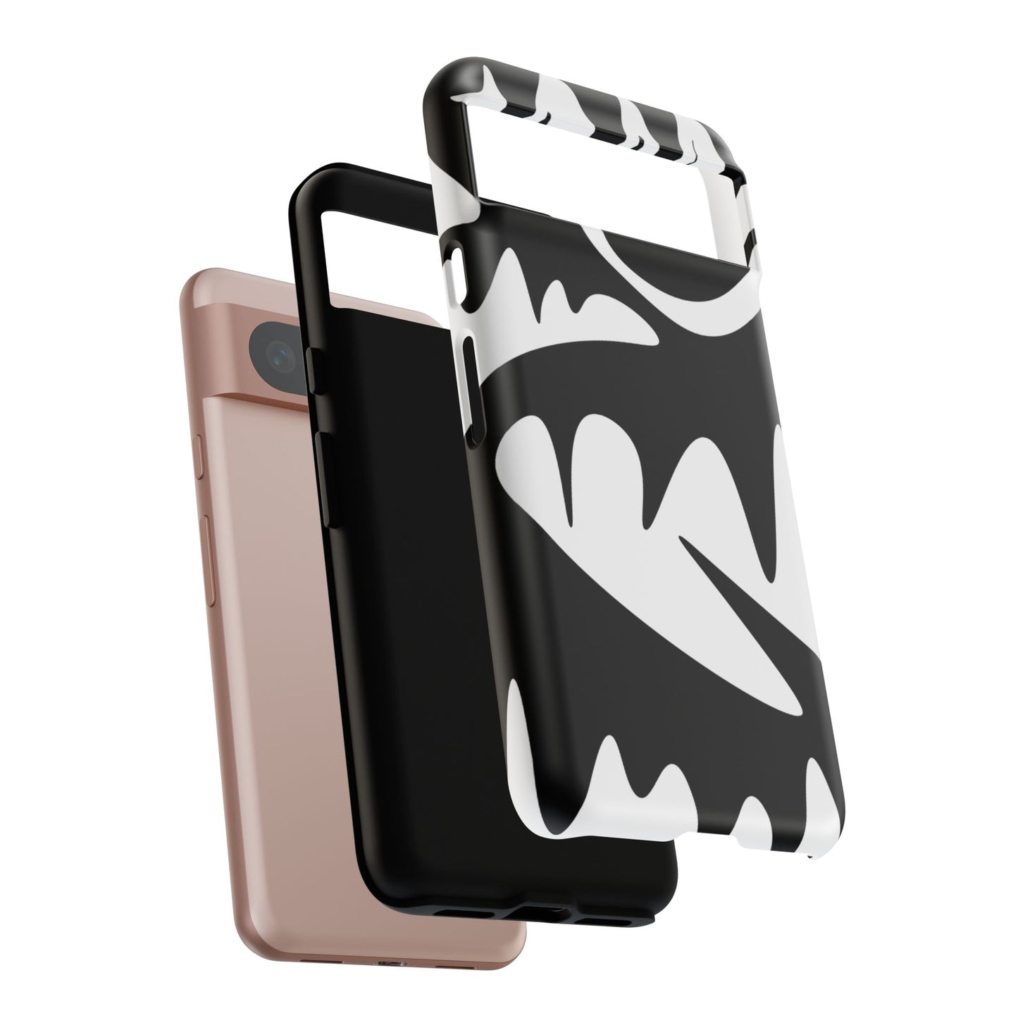 Tough Cases: Bold Black & White Monster Design Phone Case for Trendsetters