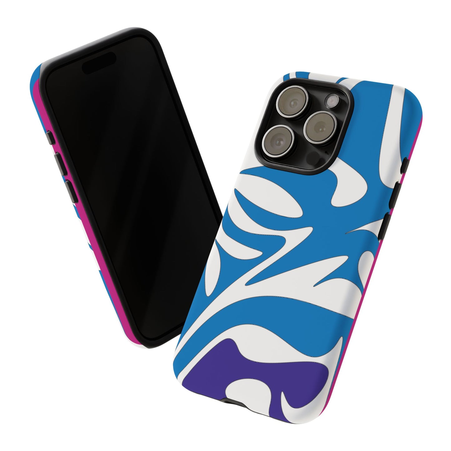 Stylish Tough Phone Case - Blue Abstract Design