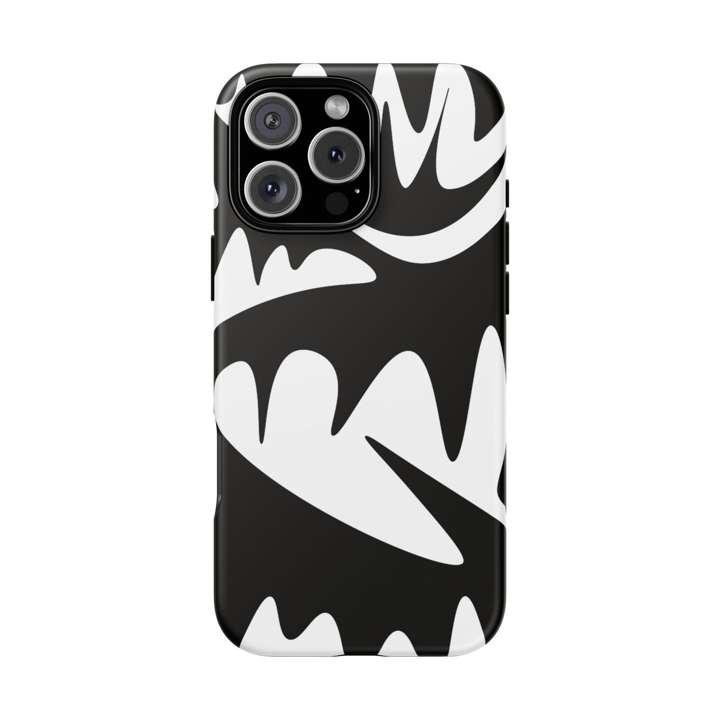 Tough Cases: Bold Black & White Monster Design Phone Case for Trendsetters