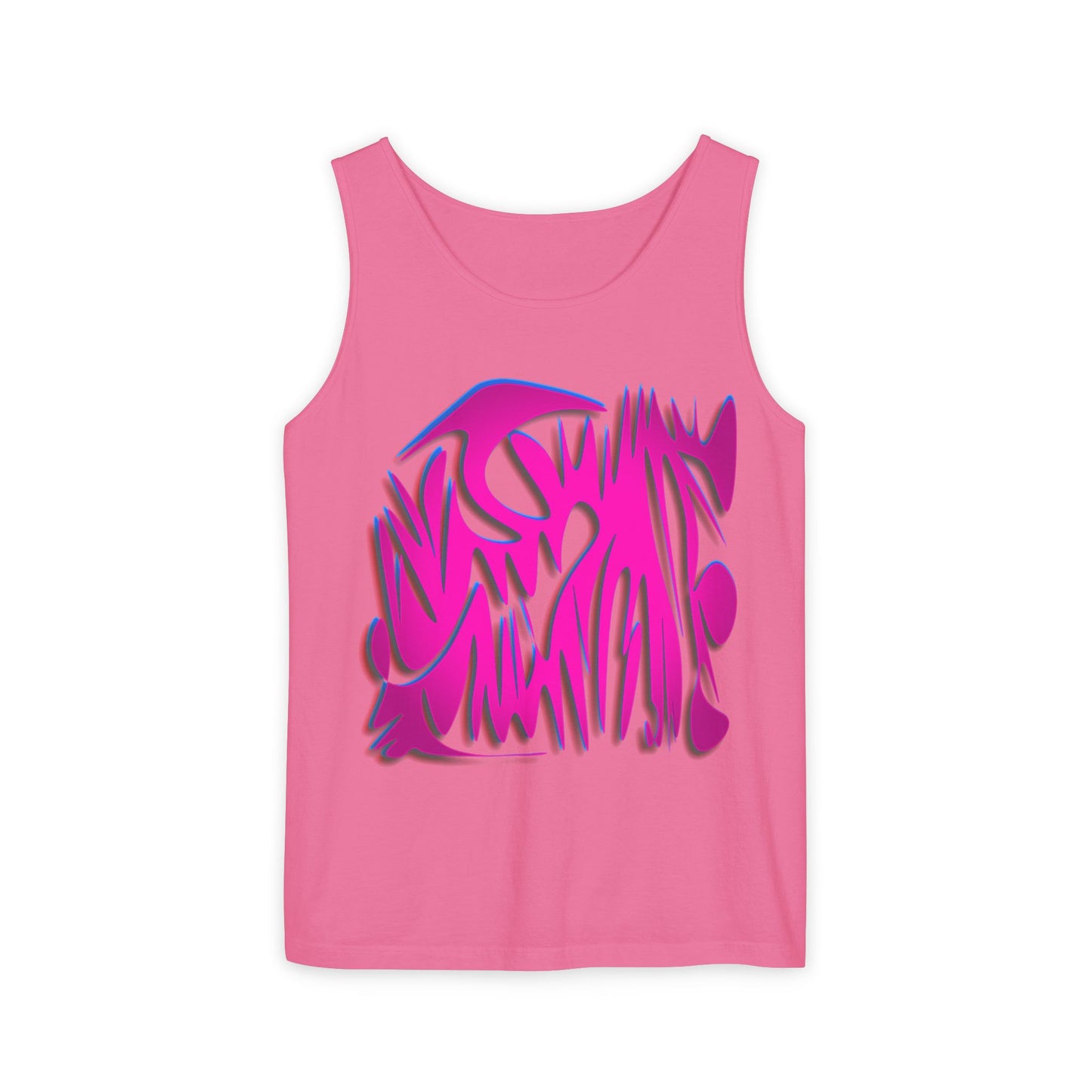 Vibrant Unisex Garment-Dyed Tank Top with Abstract Design