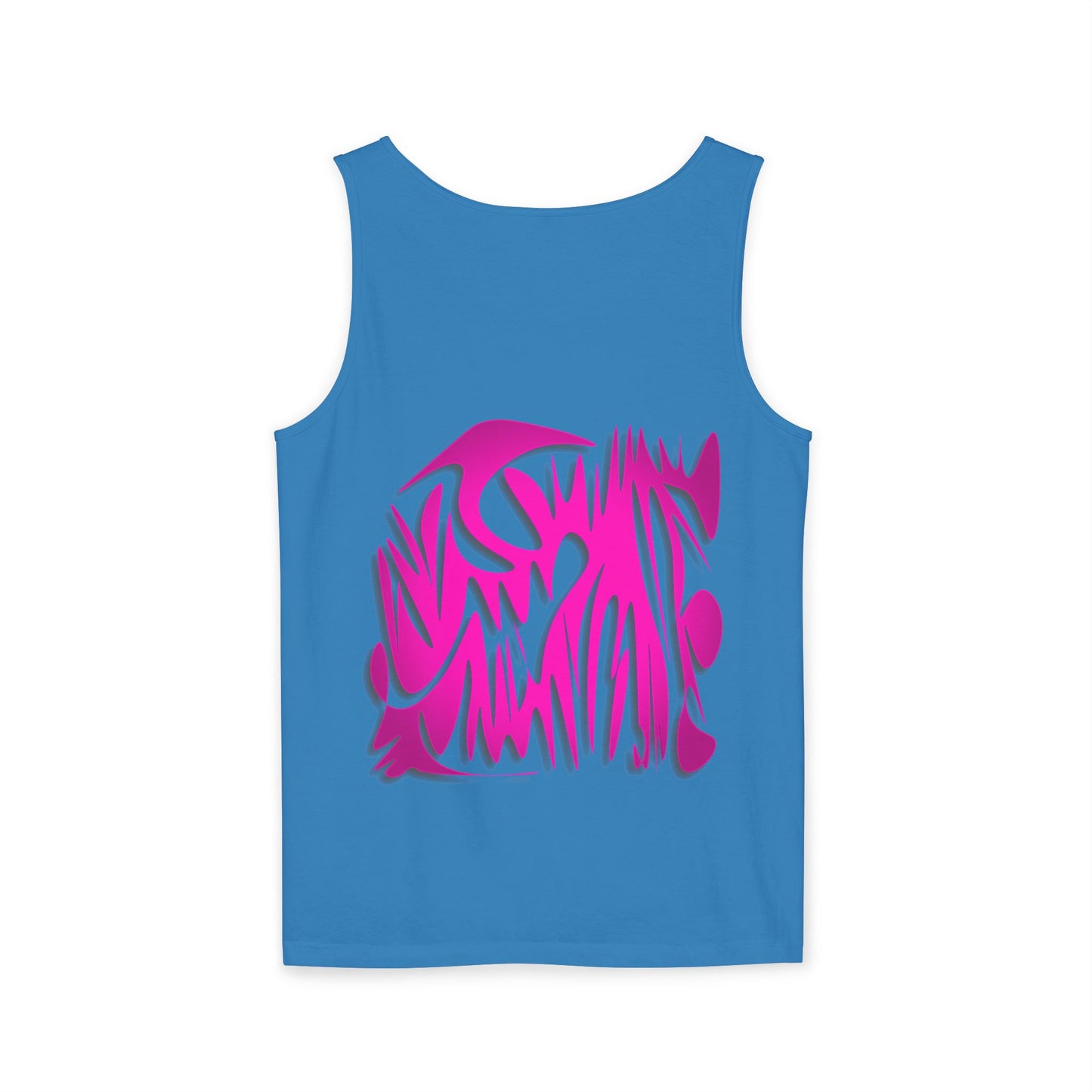 Vibrant Unisex Garment-Dyed Tank Top with Abstract Design