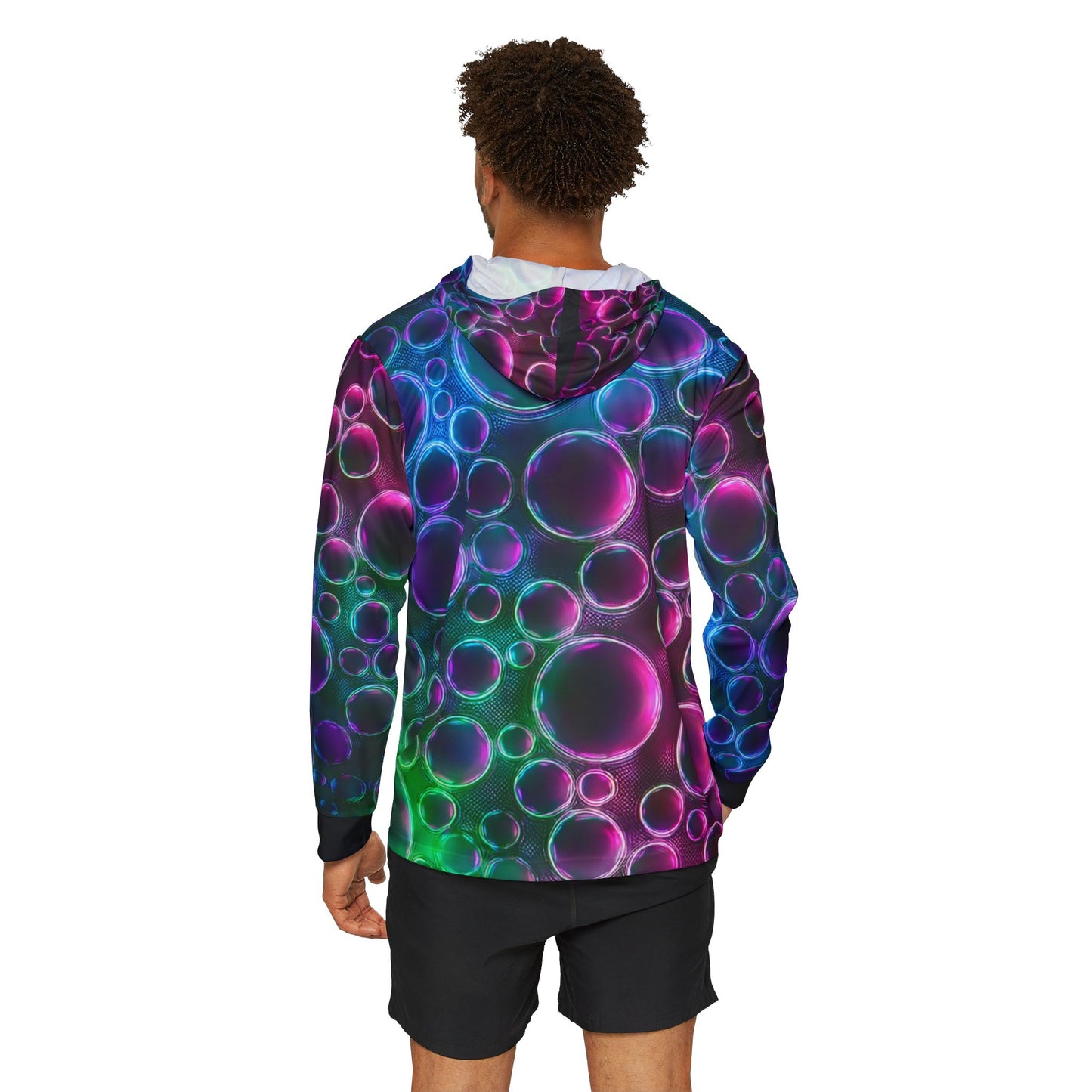 Men's Bubble Design Sports Hoodie - Colorful Warmup Pullover for Active Lifestyle