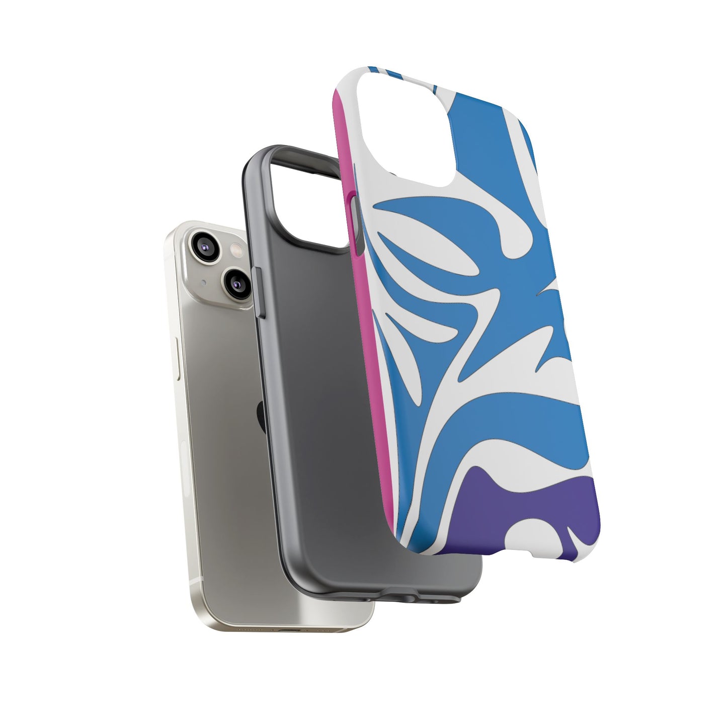 Stylish Tough Phone Case - Blue Abstract Design