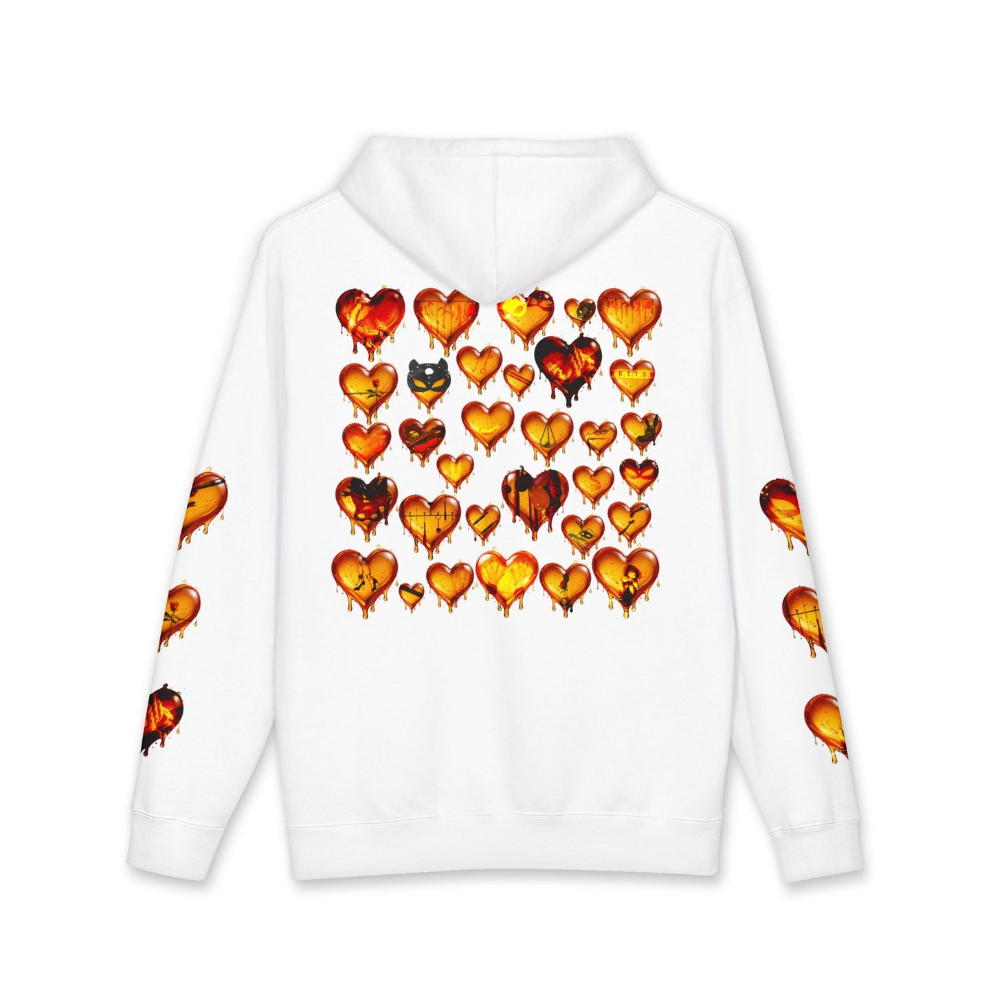 Dripping Heart Hoodie — 'FETISH' Melted Heart Graphic Pullover