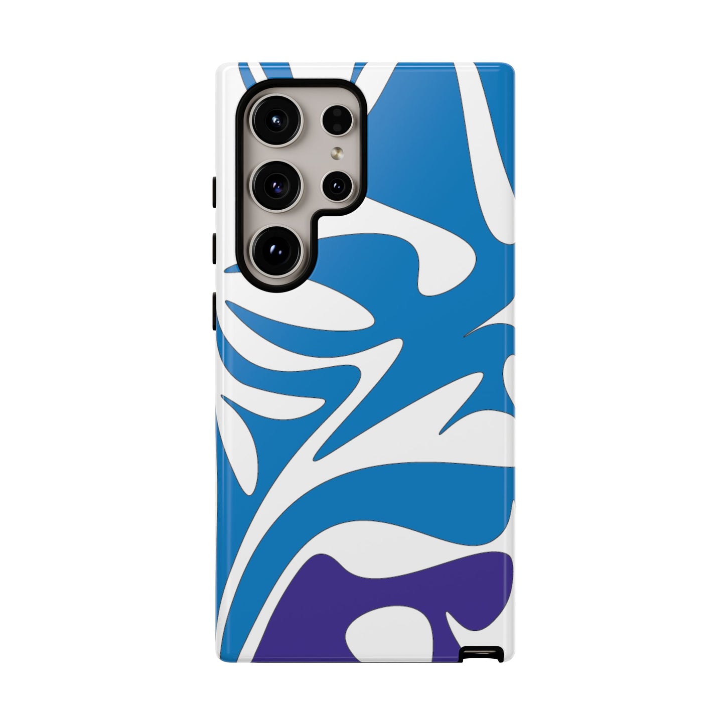Stylish Tough Phone Case - Blue Abstract Design