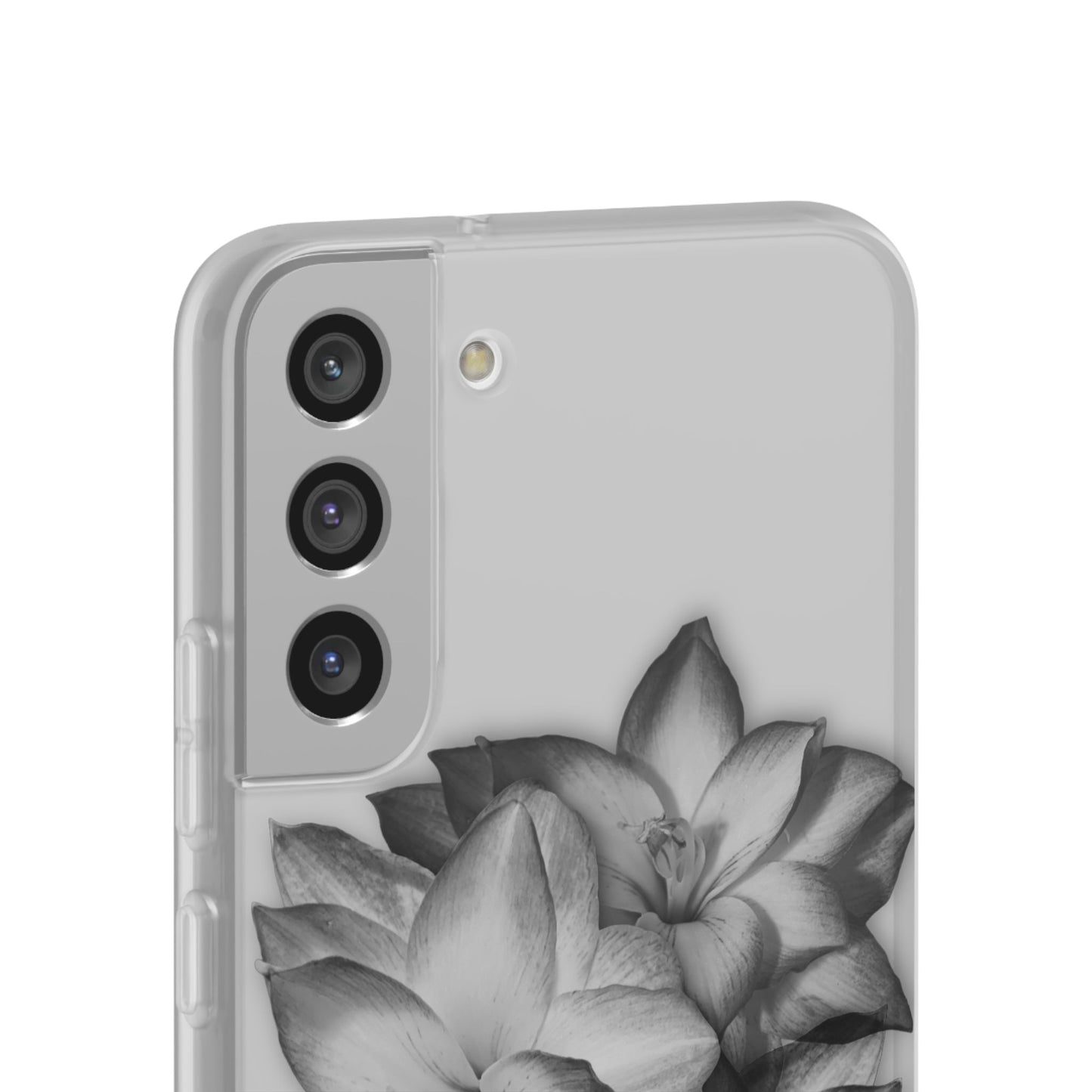 Elegant Floral Flexi Case - Stylish Black & White Design for Smartphones