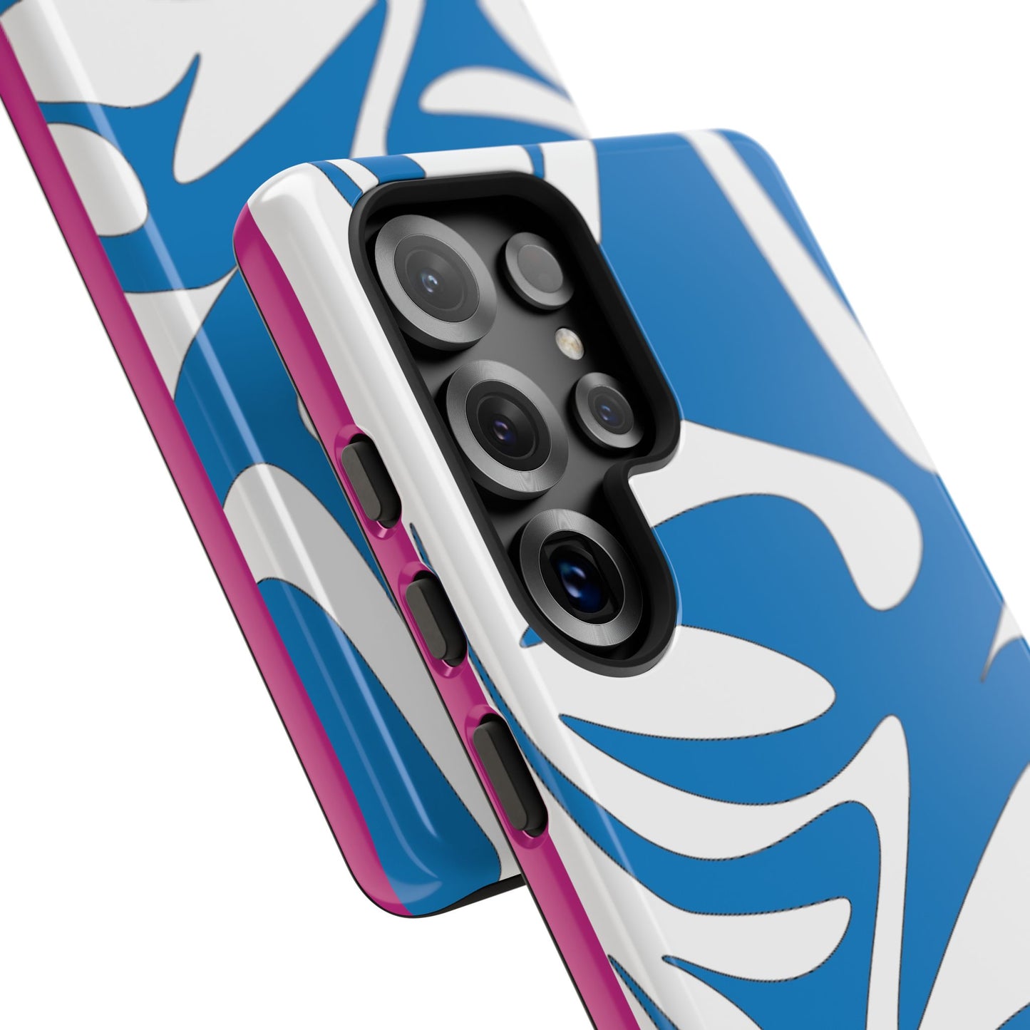 Stylish Tough Phone Case - Blue Abstract Design