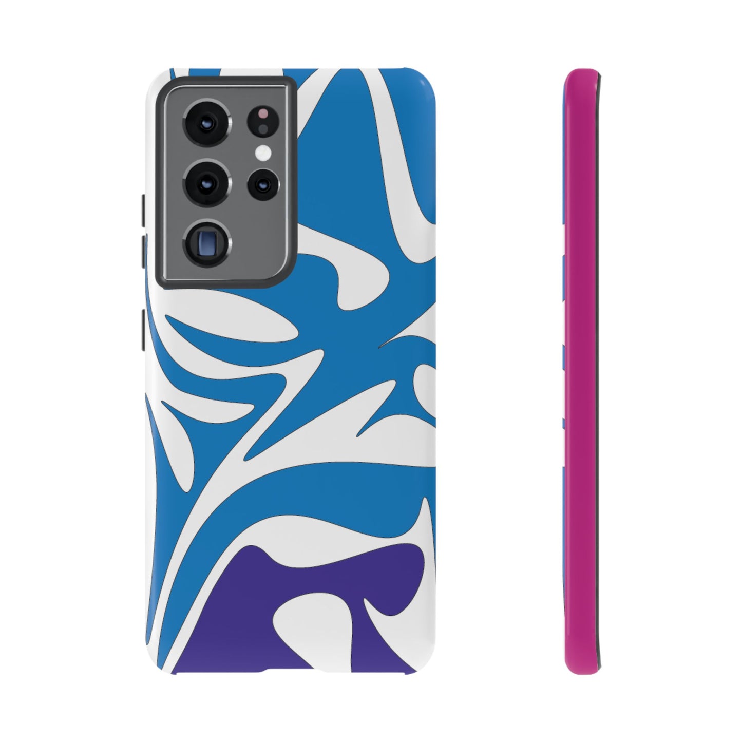 Stylish Tough Phone Case - Blue Abstract Design