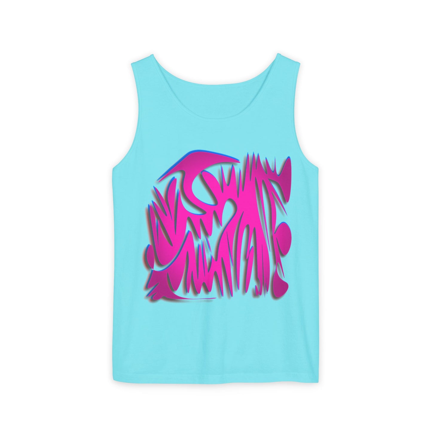 Vibrant Unisex Garment-Dyed Tank Top with Abstract Design
