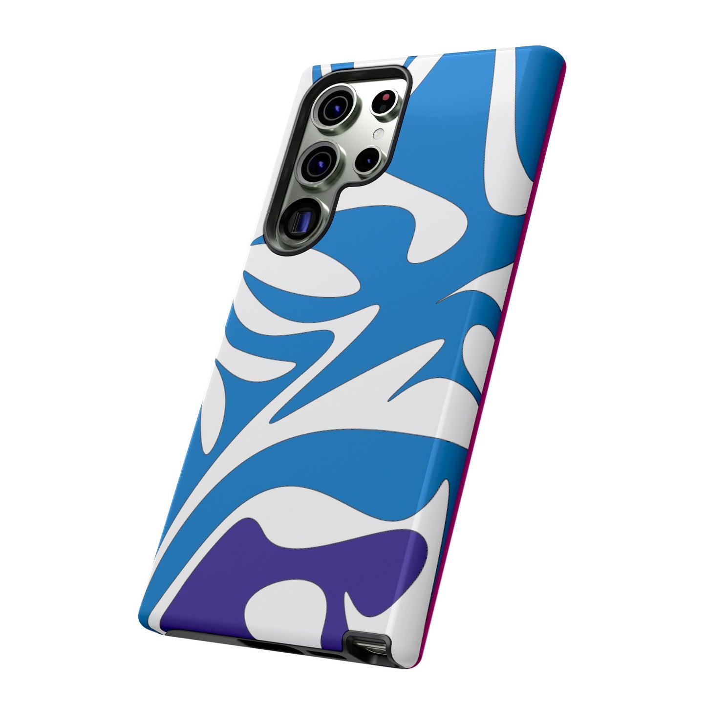 Stylish Tough Phone Case - Blue Abstract Design
