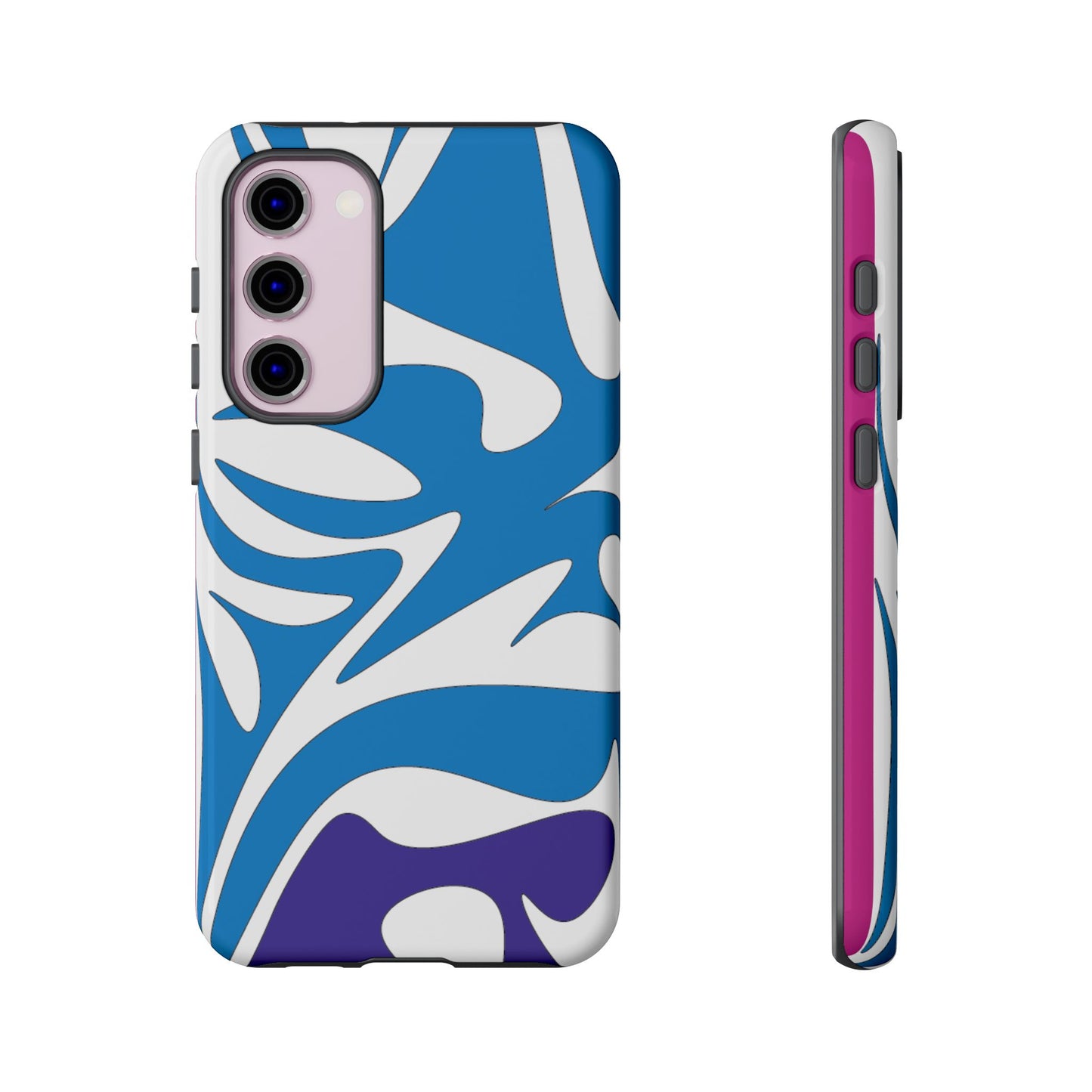 Stylish Tough Phone Case - Blue Abstract Design