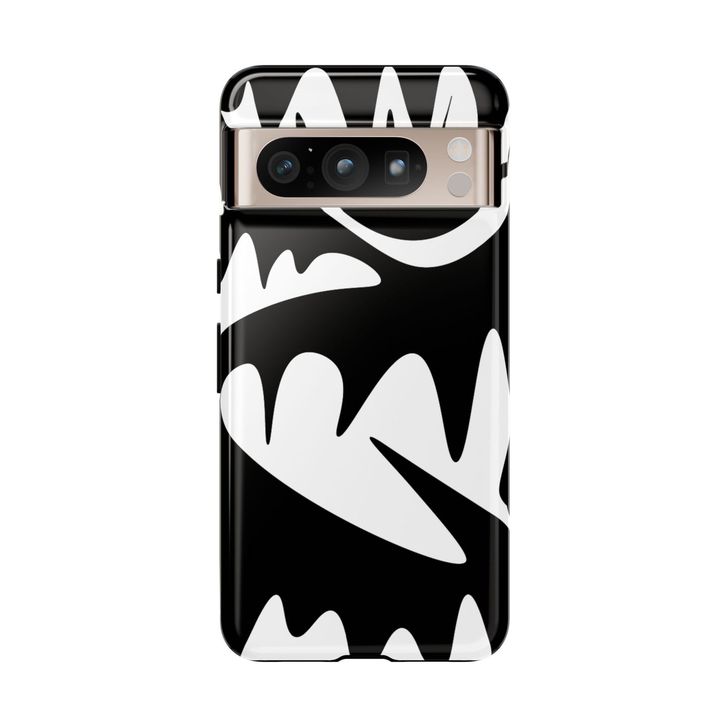 Tough Cases: Bold Black & White Monster Design Phone Case for Trendsetters
