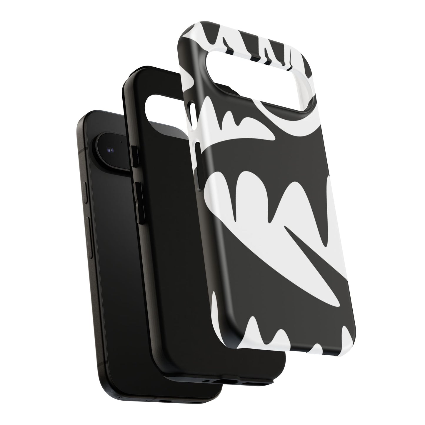 Tough Cases: Bold Black & White Monster Design Phone Case for Trendsetters