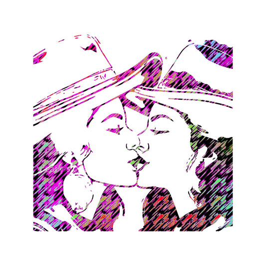 Cowgirl lesbians smooching